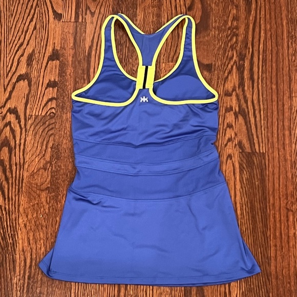 Kyodan Built-In Bra Workout Tank - Size XS, Blue/Yellow. LIKE NEW - Picture 3 of 3